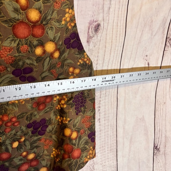 Vintage Bohemian Academia Floral Fruit Patterned Vest with Red Lining Large - Picture 2 of 6